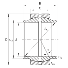 關(guān)節(jié)軸承 GE12-LO, 根據(jù) DIN ISO 12 240-1 標準，需維護