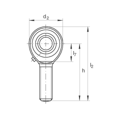 桿端軸承 GAKR30-PB, 根據(jù) DIN ISO 12 240-4 標(biāo)準(zhǔn)，帶右旋外螺紋，需維護(hù)