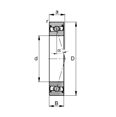 主軸軸承 HCS7013-C-T-P4S, 調節，成對安裝，接觸角 α = 15°，兩側唇密封，非接觸，限制公差