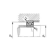 主軸軸承 HSS7001-C-T-P4S, 調節，成對安裝，接觸角 α = 15°，兩側唇密封，非接觸，加嚴公差