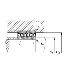 主軸軸承 HSS7001-C-T-P4S, 調節，成對安裝，接觸角 α = 15°，兩側唇密封，非接觸，加嚴公差