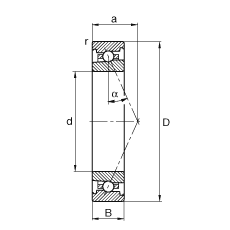 主軸軸承 HS7017-E-T-P4S, 調(diào)節(jié)，成對(duì)或單元安裝，接觸角 α = 25°，限制公差